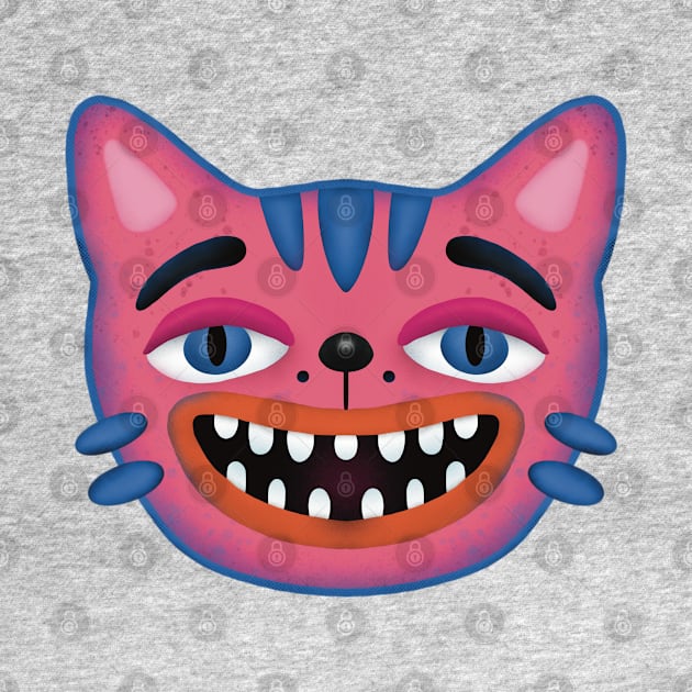 Crazy Funny Cat smile by Douwannart